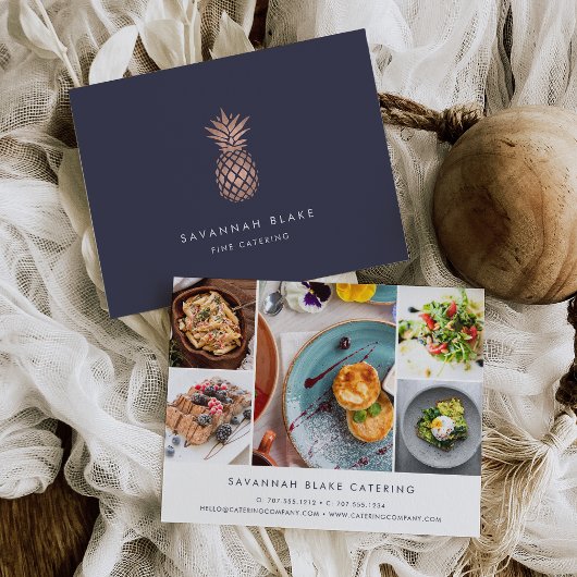 バラフェイク金ゴールドパイナップルのプロモーションフォトコラージュ ポストカード