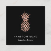 バラフェイク金ゴールドパイナップル スクエア名刺 (正面)