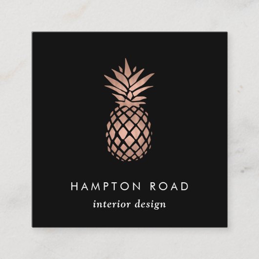 バラフェイク金ゴールドパイナップル スクエア名刺 (正面)