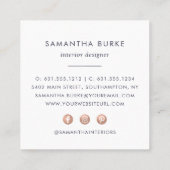 バラフェイク金ゴールドパイナップル スクエア名刺 (裏面)