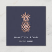 バラフェイク金ゴールドパイナップル スクエア名刺 (正面)