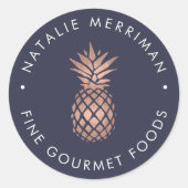 バラフェイク金ゴールドパイナップル ラウンドシール (正面)