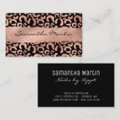 バラフェイク金ゴールドヒョウのブラシストローク箔 名刺 (正面/裏面)