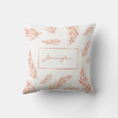 バラフェイク金ゴールドピンのカラー羽根名前をカスタムする クッション (裏面)