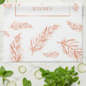 バラフェイク金ゴールドピンク色の羽毛および名前をカスタムする キッチンタオル (折り畳み)