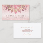 バラフェイク金ゴールドフォイルのスキンケアとエステ 名刺 (正面/裏面)