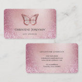 バラフェイク金ゴールドフォイル蝶ビジネスカード 名刺 (正面/裏面)