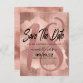 バラフェイク金ゴールドフォイル18誕生日日付の保存 ポストカード (正面/裏面)