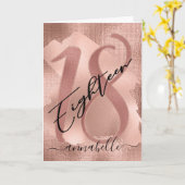 バラフェイク金ゴールドフォイル18誕生日 カード (黄色い花)