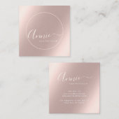 バラフェイク金ゴールドフォイ輝くル女性アーティスト スクエア名刺 (正面/裏面)