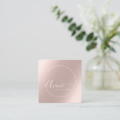 バラフェイク金ゴールドフォイ輝くル女性アーティスト スクエア名刺 (スタンド正面)