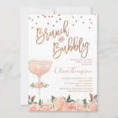 バラフェイク金ゴールドブルンチバブリーブライダルシャワー 招待状 (正面)