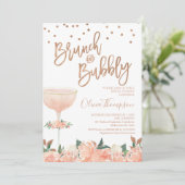 バラフェイク金ゴールドブルンチバブリーブライダルシャワー 招待状 (スタンド正面)