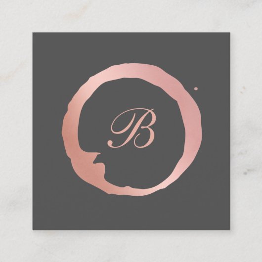 バラフェイク金ゴールド円モノグラム スクエア名刺 (正面)