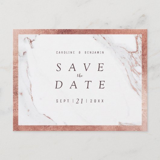 バラフェイク金ゴールド大理石モダンラグジュアリー保存 案内ポストカード (正面)