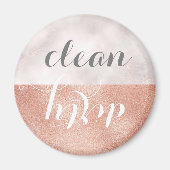 バラフェイク金ゴールド大理石ラウンドクリーン汚れた食洗機 マグネット (正面)