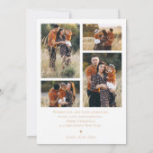 バラフェイク金ゴールド数々の家族の写真メリークリスマス シーズンカード (裏面)