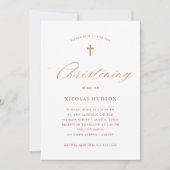 バラフェイク金ゴールド書と十字架|《キリスト教》洗礼式や命名式 招待状 (正面)