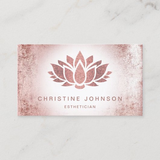 バラフェイク金ゴールド箔蓮花 名刺 (正面)