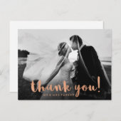 バラフェイク金ゴールド結婚の写真に感謝 ポストカード (正面/裏面)