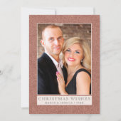 バラフェイク金ゴールド縁どグリッター | 1フォトホリデー シーズンカード (正面)