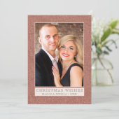 バラフェイク金ゴールド縁どグリッター | 1フォトホリデー シーズンカード (スタンド正面)