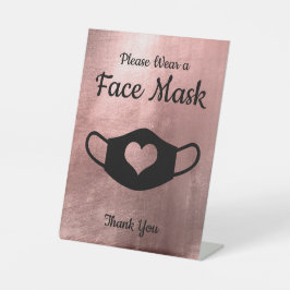 バラフェイク金ゴールド衣服顔マスク 台座サイン