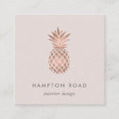 バラフェイク金ゴールド&カメオ赤面パイナップル スクエア名刺 (正面)