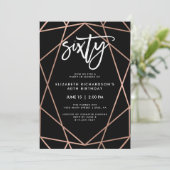 バラフェイク金ゴールド| 60歳の誕生日パーティー 招待状 (スタンド正面)