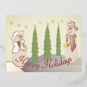 バラフェスティバル雪だるま 箔シーズンポストカード (正面)