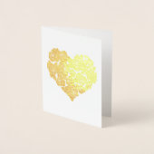 バラフェミニンハートクラスタバレンタインデイカード 箔カード (正面)