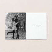 バラフェミニンハートクラスタバレンタインデイカード 箔カード (内部)