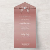 バラフェミニン金ゴールドジェムボウ&グリッター誕生日 オールインワン招待状 (内側)