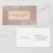 バラフェミニン金ゴールドヤナギの葉のパターン 名刺 (正面/裏面)