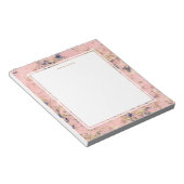 バラフェミニン金ゴールド赤面ピンクブルーマーブルネーム ノートパッド (アングル)