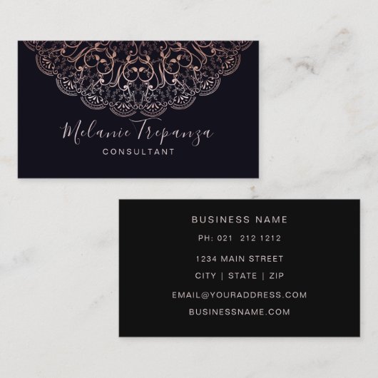 バラフォイルマンダラブラックプロフェッショナル 名刺 (正面/裏面)