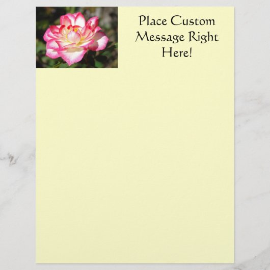 バラフライヤーテンプレートピンクホワイトローズイエローフライヤー チラシ (正面)