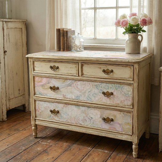 バラフラスオンヴィンテージレトロアンティークリネンレース 薄葉紙