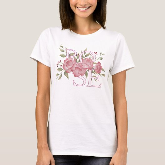 バラフラワーアートデザイン Tシャツ (正面)