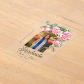 バラフラワーガーデン写真卒業招待状 アクリル招待状 (レイダウン)