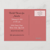 バラフラワーガールアールヌーボーブライダルはがき インビテーションポストカード (裏面)