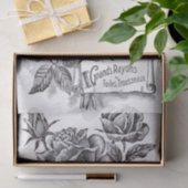 バラフラワースクロールバナーフランスの文字切り離し 薄葉紙 (ギフト)