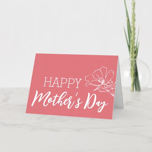 バラフラワースケッチハッピーマザーズデイ実在シルバー 箔シーズンカード (正面)