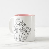 バラフラワーズスケッチガーデナーマグ ツートーンマグカップ (正面左)