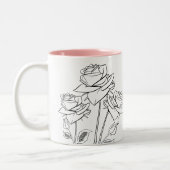 バラフラワーズスケッチガーデナーマグ ツートーンマグカップ (左)