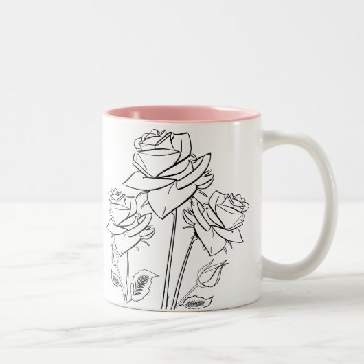 バラフラワーズスケッチガーデナーマグ ツートーンマグカップ (右)