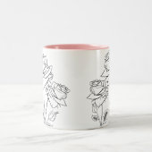 バラフラワーズスケッチガーデナーマグ ツートーンマグカップ (中央)