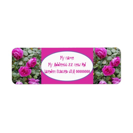 バラフラワーピンクフローラヴィンテージバラアート ラベル (正面)