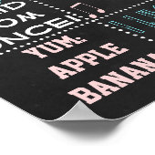 バラフラワーファースト誕生日シャルボードサイン女の子 ポスター (角)