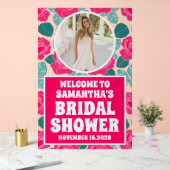 バラフラワーフォトブライダルシャワーへようこそ アクリルサイン (ウェディング)